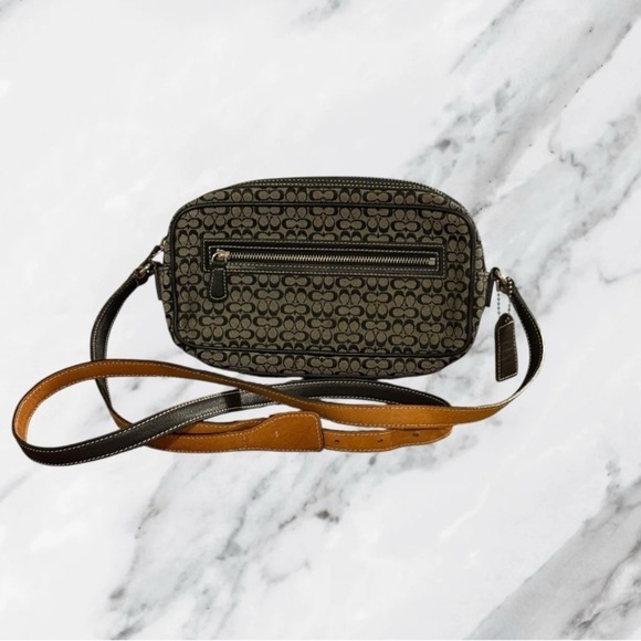 COACH Mini Signature Jacquard Black and Gray Crossbody Shoulder Bag Y2K Vintage - Picture 1 of 12